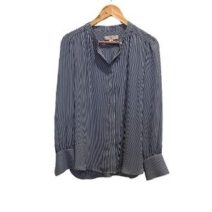 LOFT Navy and White Striped Shirt